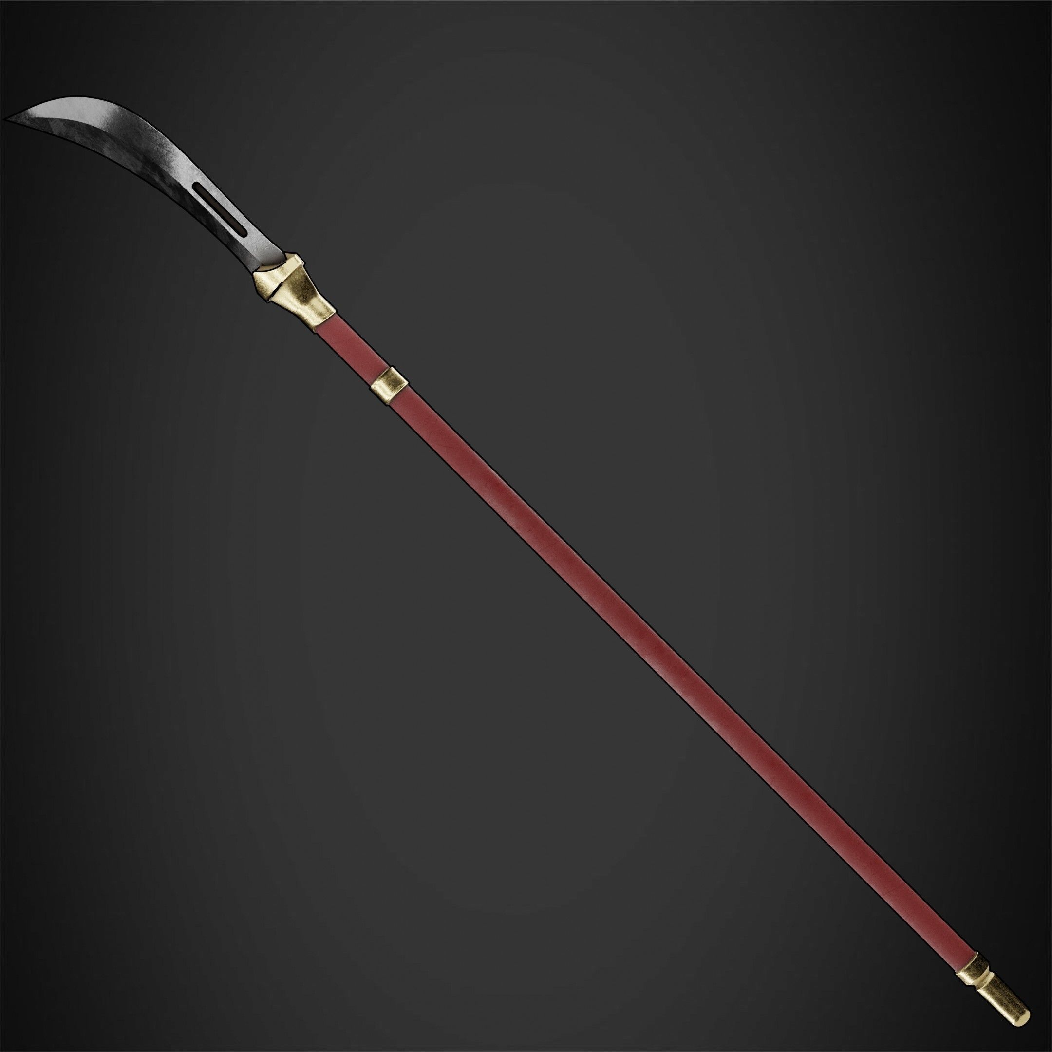 Maki Zenin Naginata Polearm Spear for Cosplay 3D print model_3