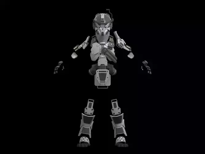 Titanfall IMC Battle Rifle Pilot Helmet and Armor set 3d print 3D print model