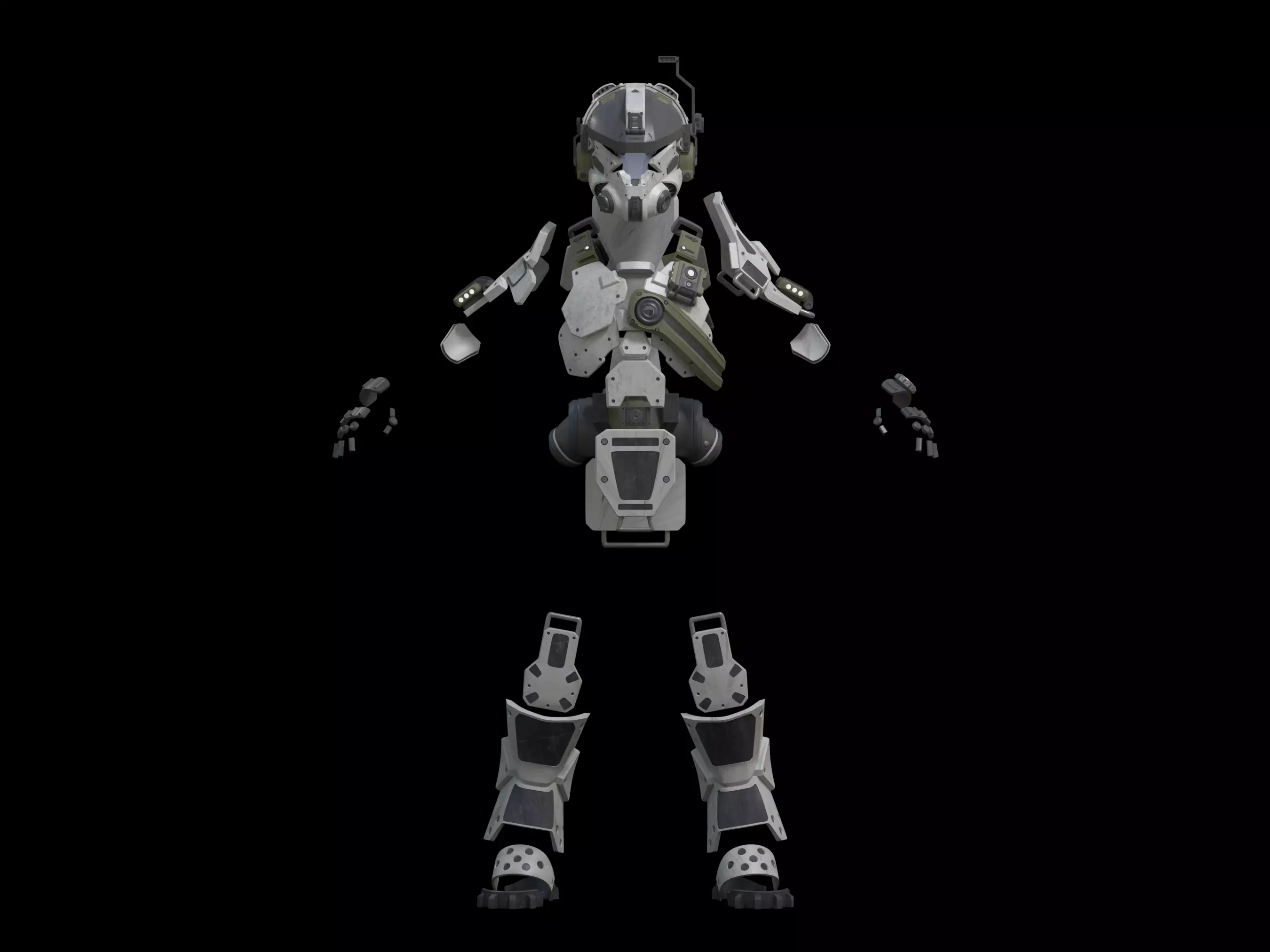 Titanfall IMC Battle Rifle Pilot Helmet and Armor set 3d print 3D print model_0