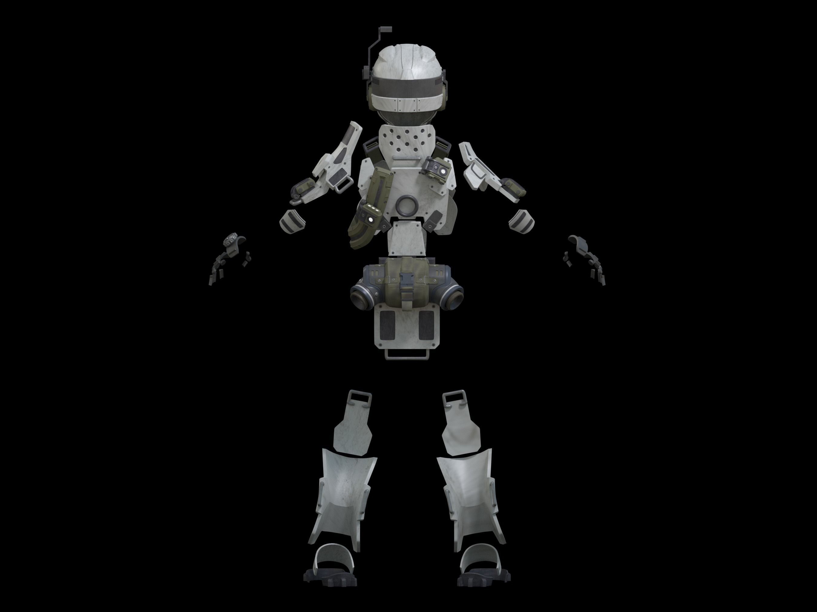 Titanfall IMC Battle Rifle Pilot Helmet and Armor set 3d print 3D print model_1