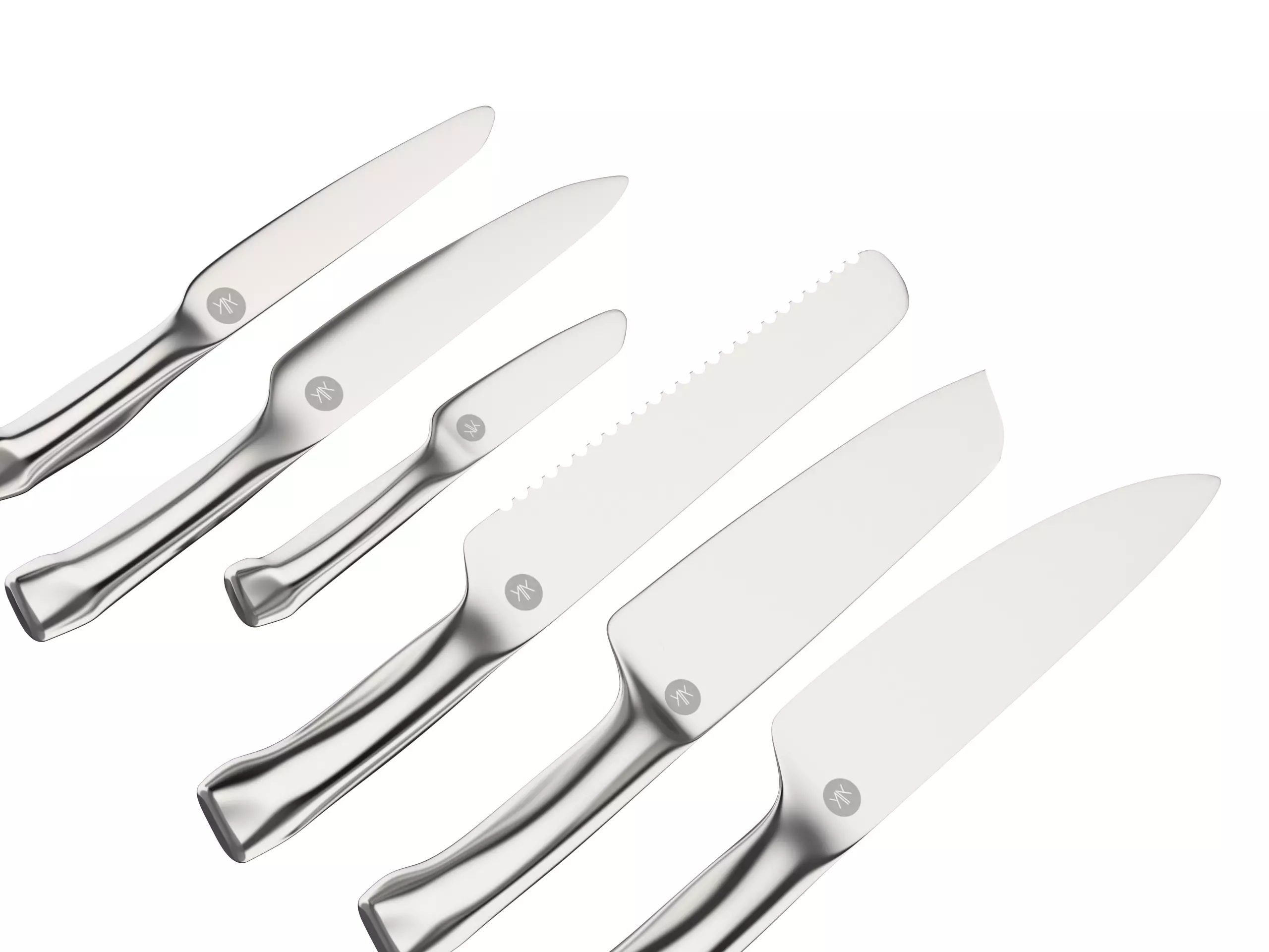 6 piece Kitchen knife set Free 3D model