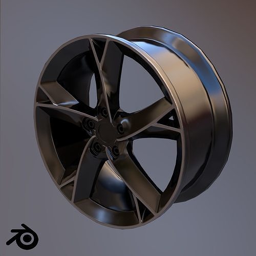 Sport Car Rim 5 Game-Ready 3D Model Low-poly 3D model 2