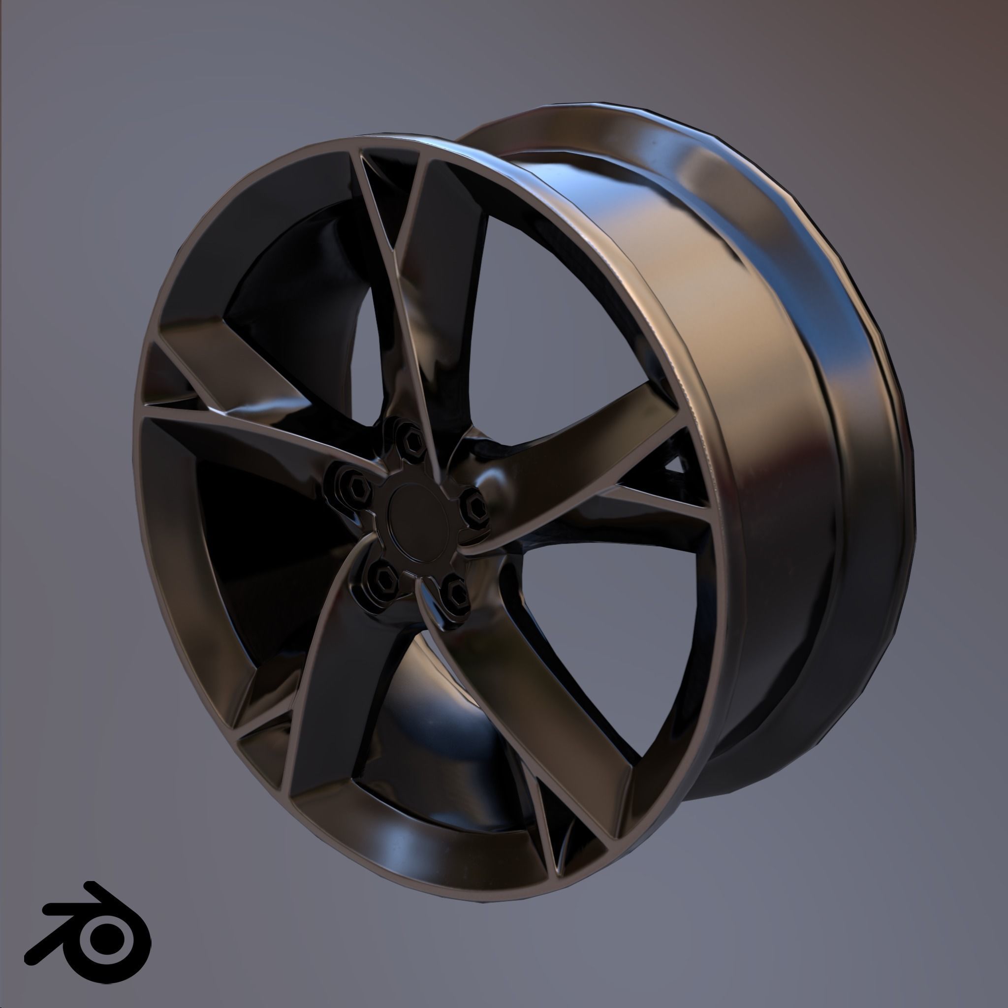 Sport Car Rim 5 Game-Ready 3D Model Low-poly 3D model_3