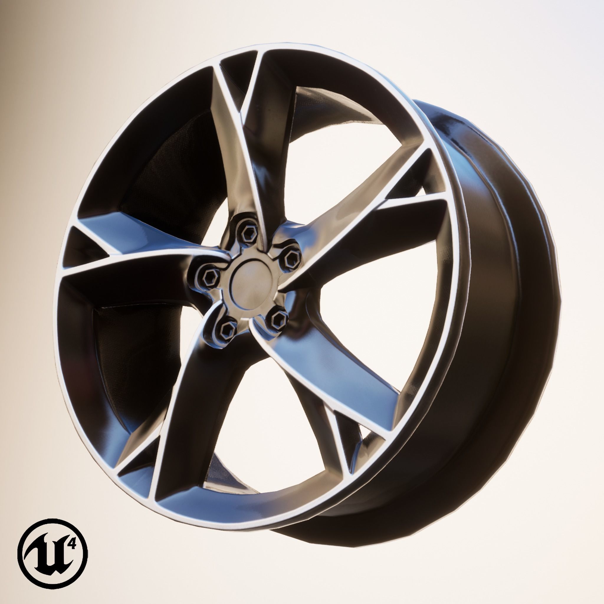 Sport Car Rim 5 Game-Ready 3D Model Low-poly 3D model_17