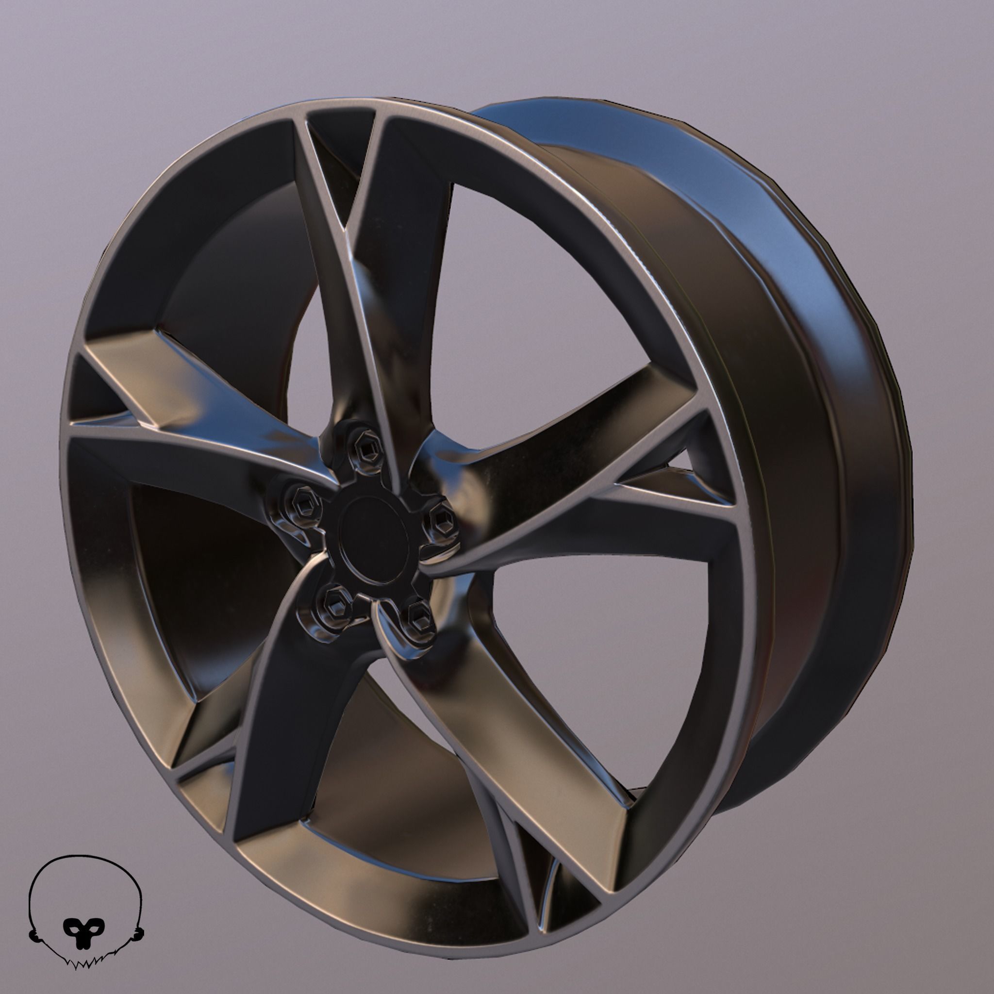 Sport Car Rim 5 Game-Ready 3D Model Low-poly 3D model_12