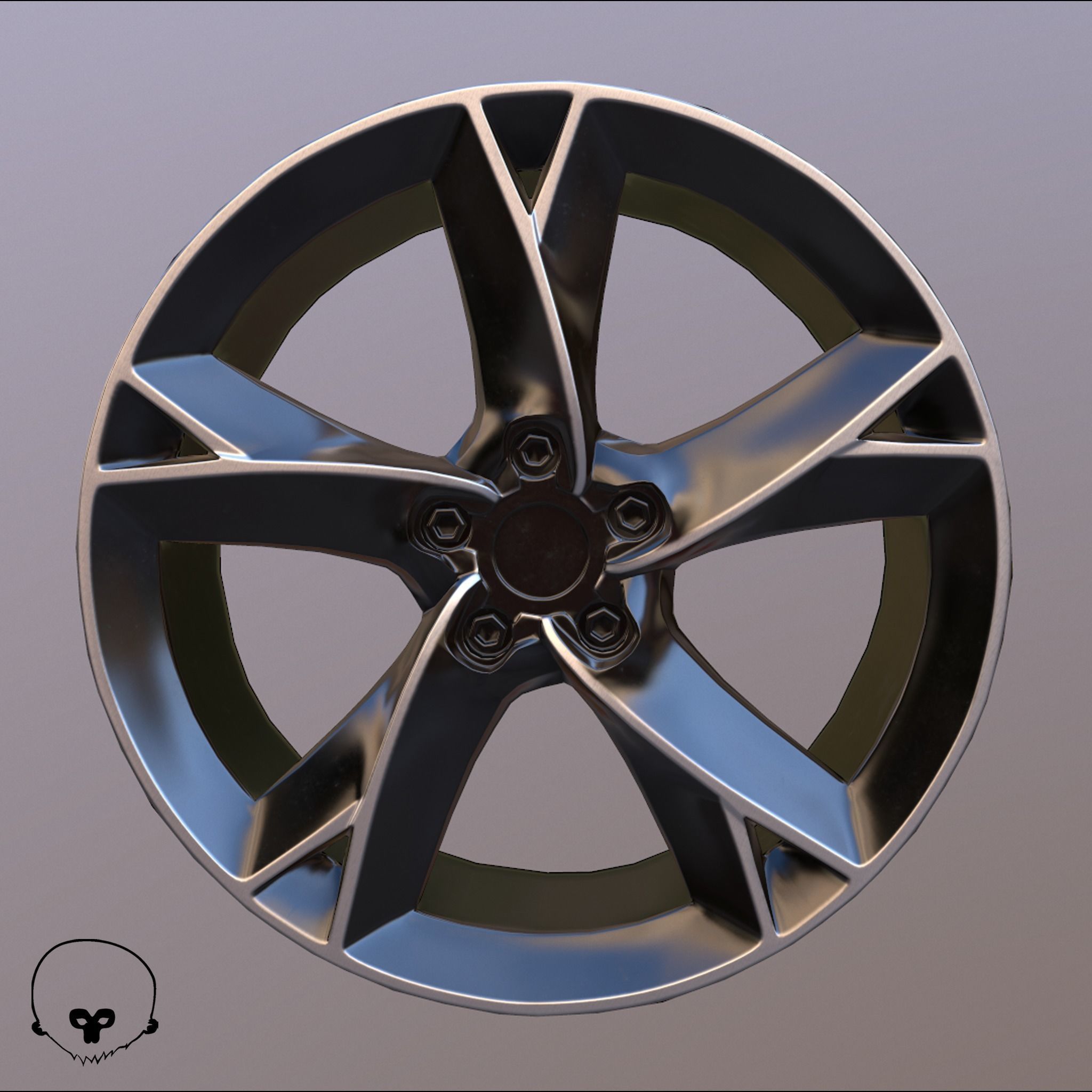 Sport Car Rim 5 Game-Ready 3D Model Low-poly 3D model_14