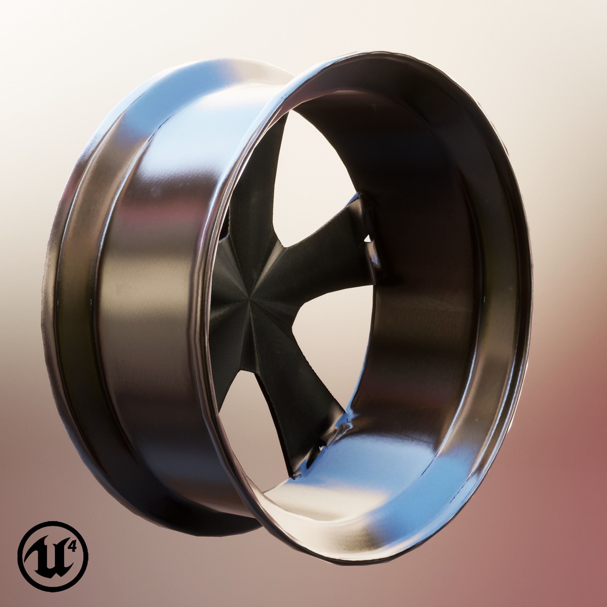 Sport Car Rim 5 Game-Ready 3D Model Low-poly 3D model_19