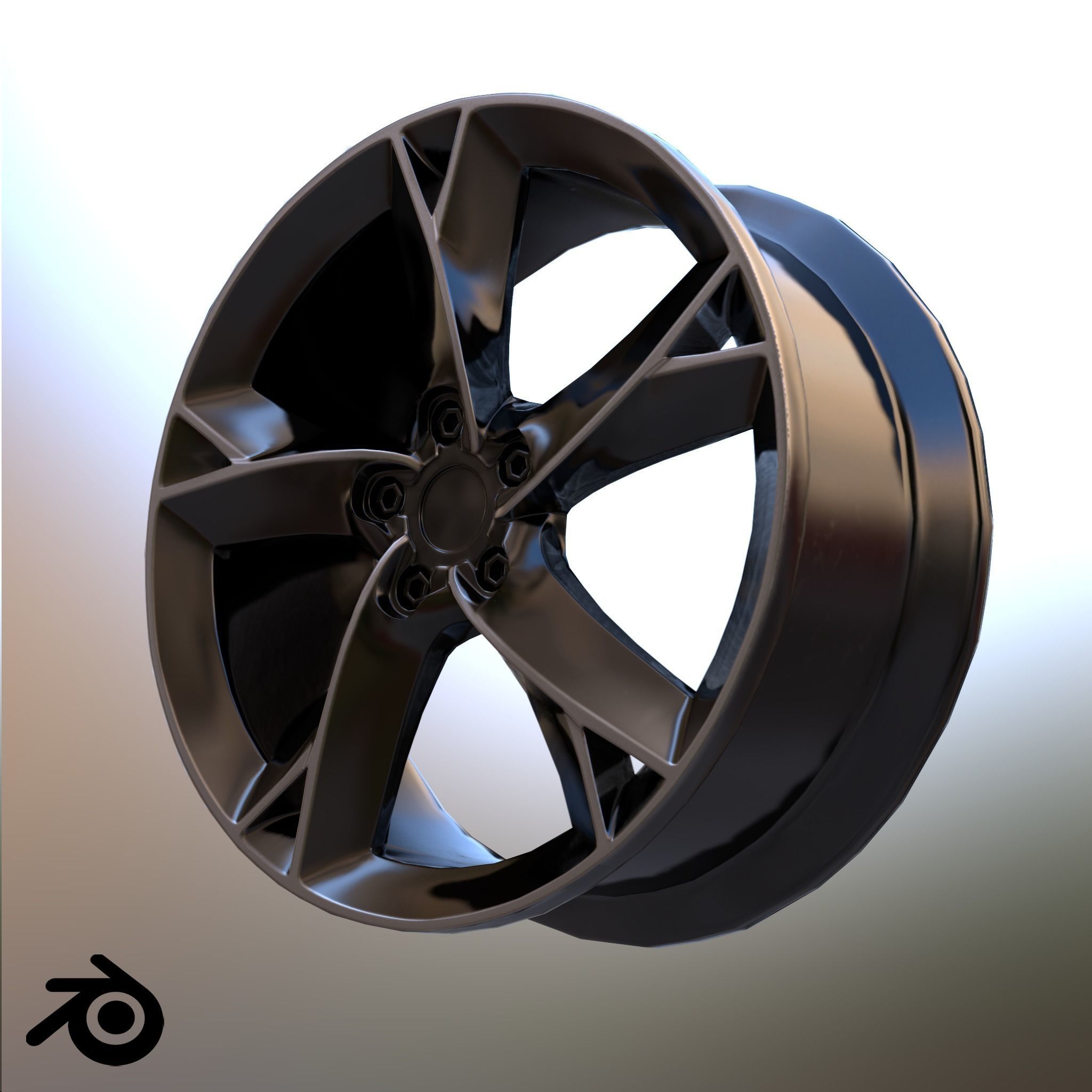 Sport Car Rim 5 Game-Ready 3D Model Low-poly 3D model_4