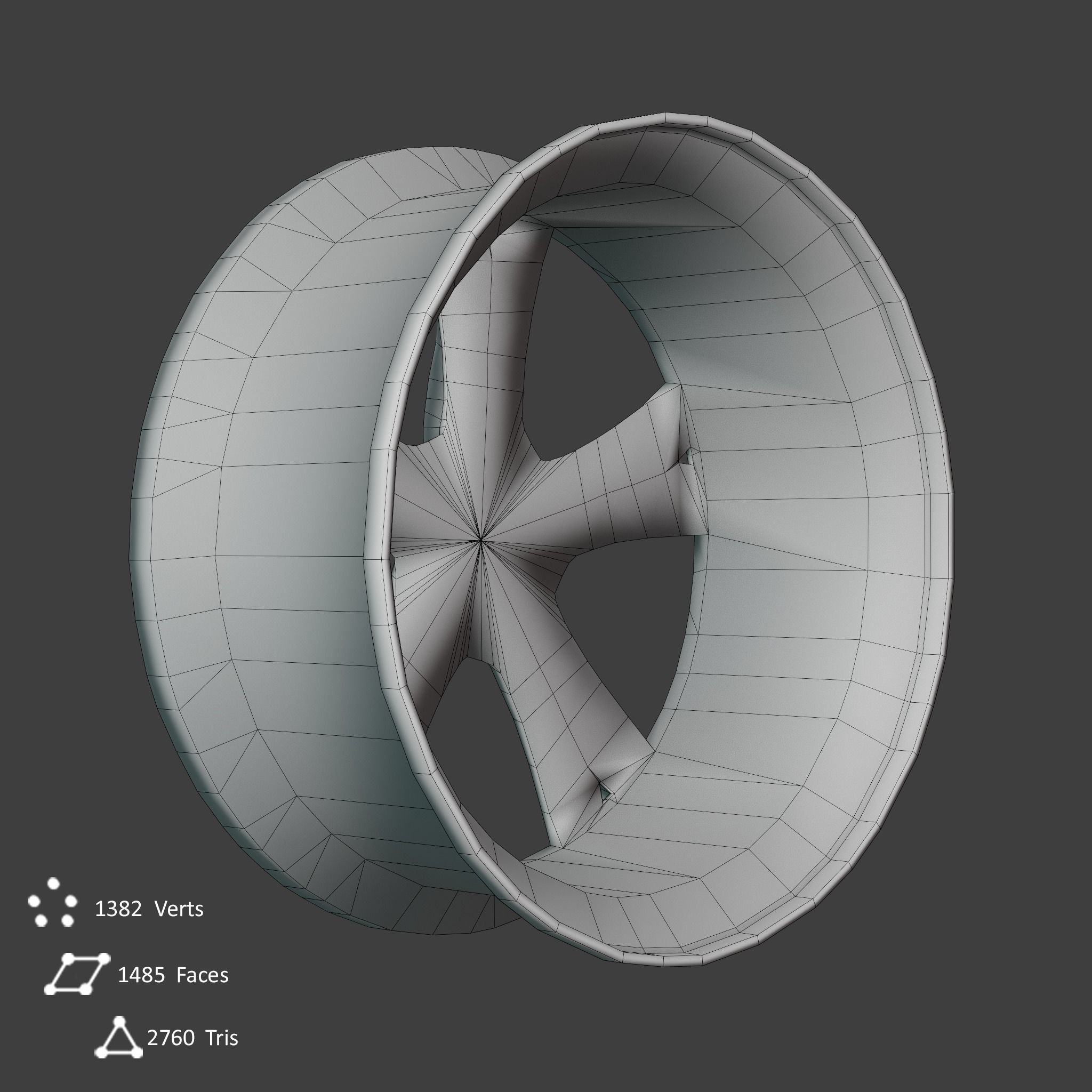 Sport Car Rim 5 Game-Ready 3D Model Low-poly 3D model_11