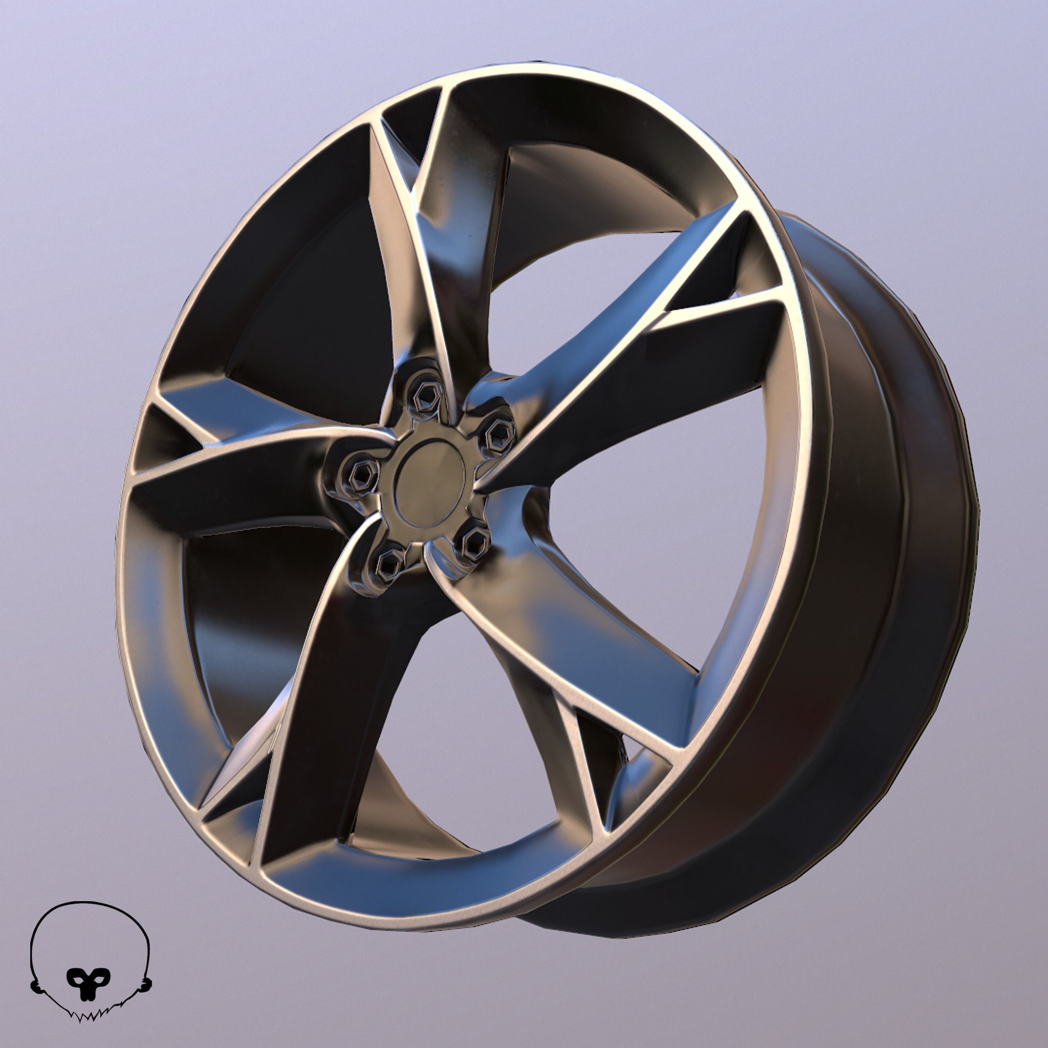 Sport Car Rim 5 Game-Ready 3D Model Low-poly 3D model_13