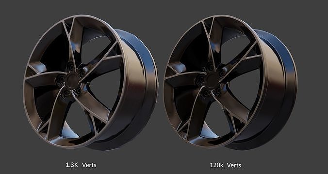 Sport Car Rim 5 Game-Ready 3D Model Low-poly 3D model 6