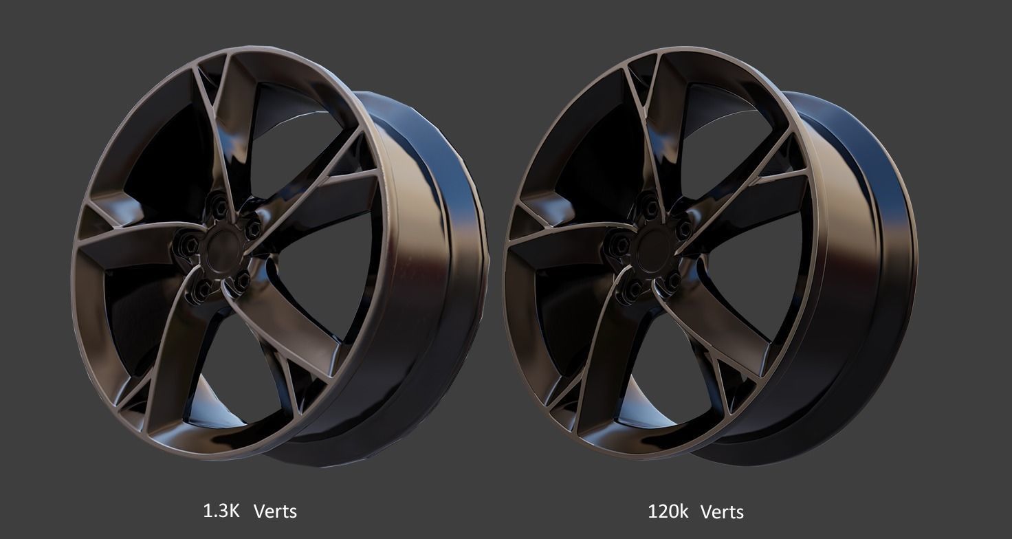 Sport Car Rim 5 Game-Ready 3D Model Low-poly 3D model_7