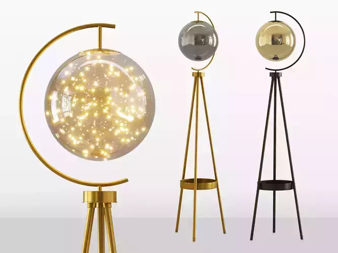 Glass Shade LED Floor Lamp