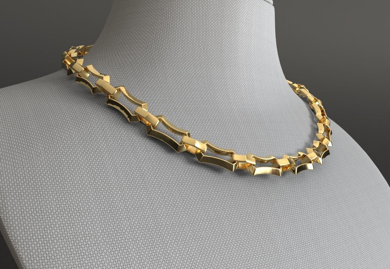 Edge Chain Link Arc Shaped 3D print model_2