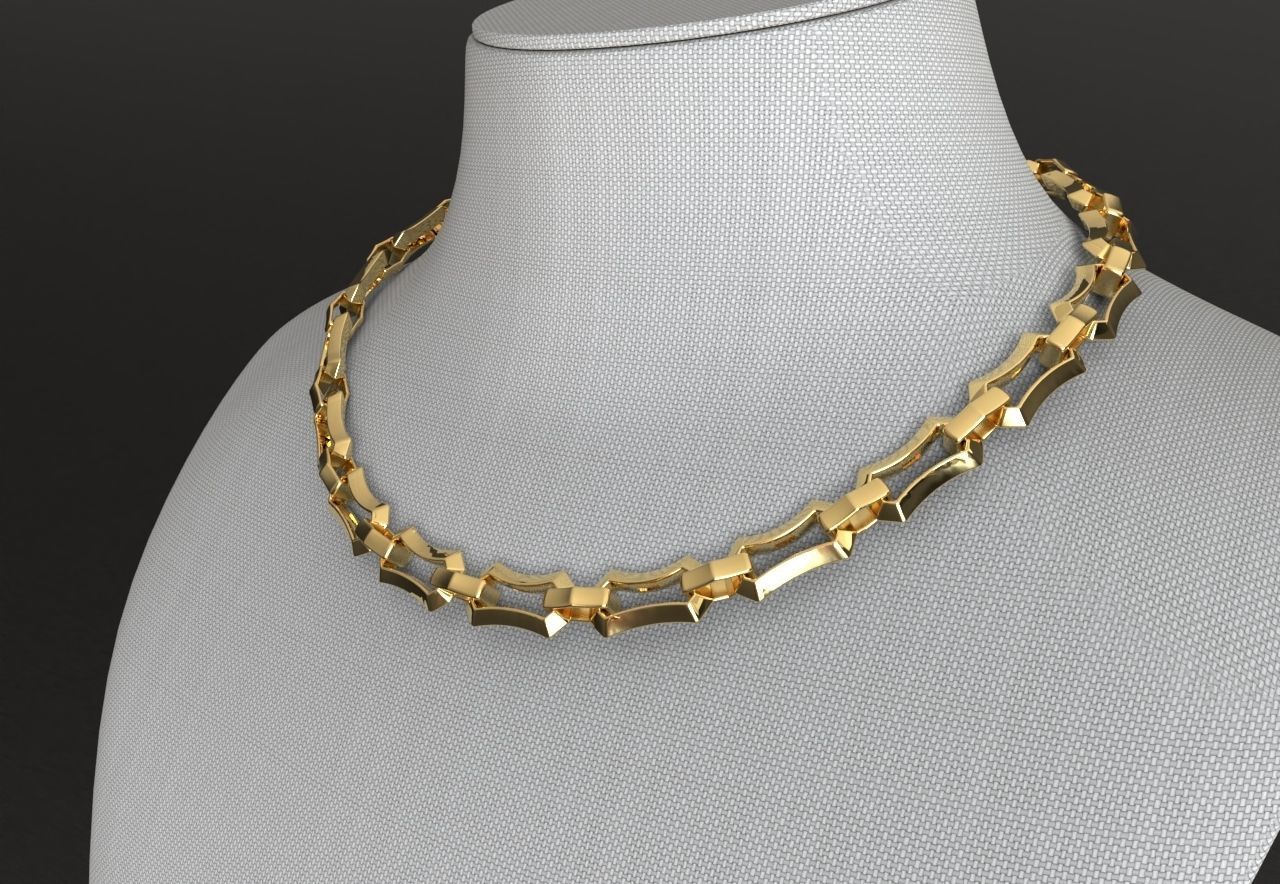 Edge Chain Link Arc Shaped 3D print model_3