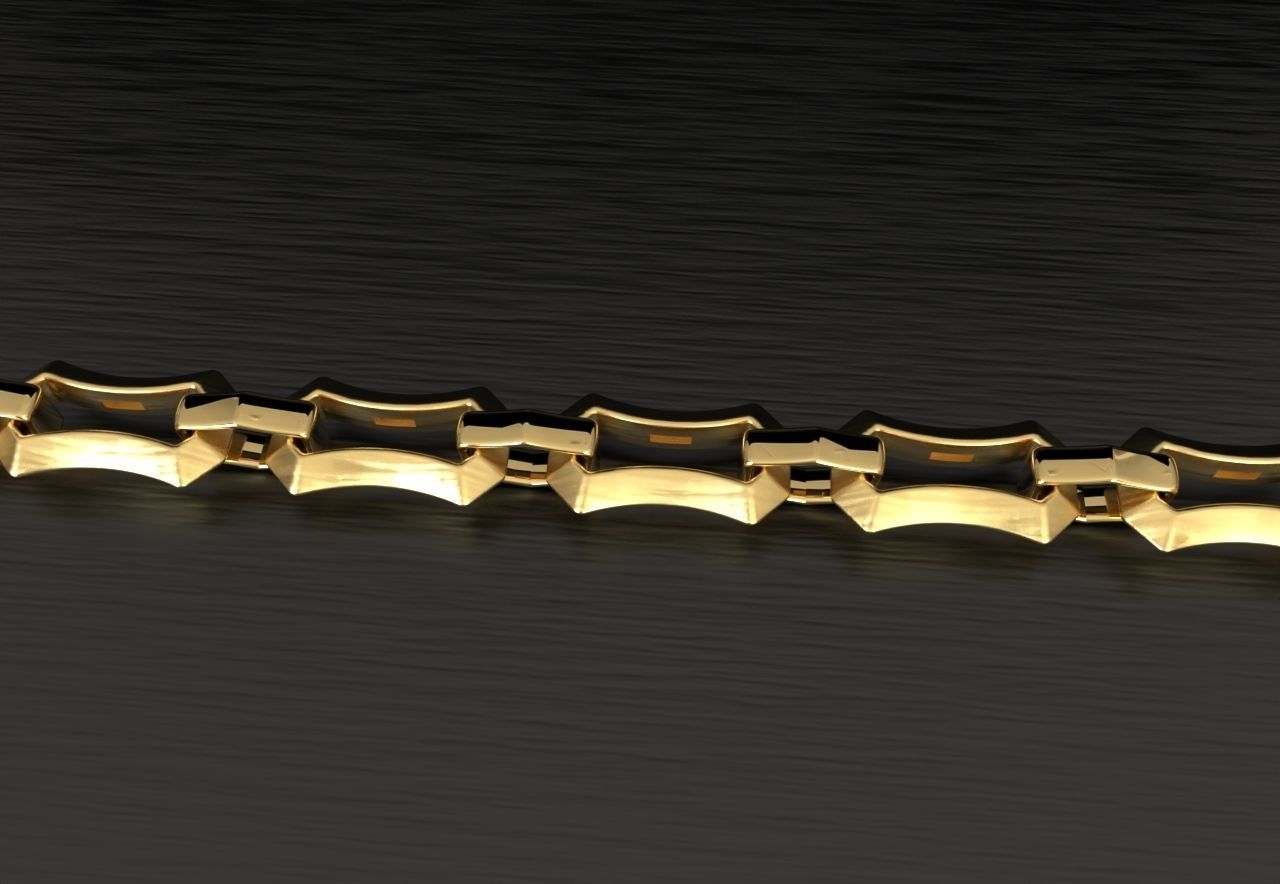 Edge Chain Link Arc Shaped 3D print model_5