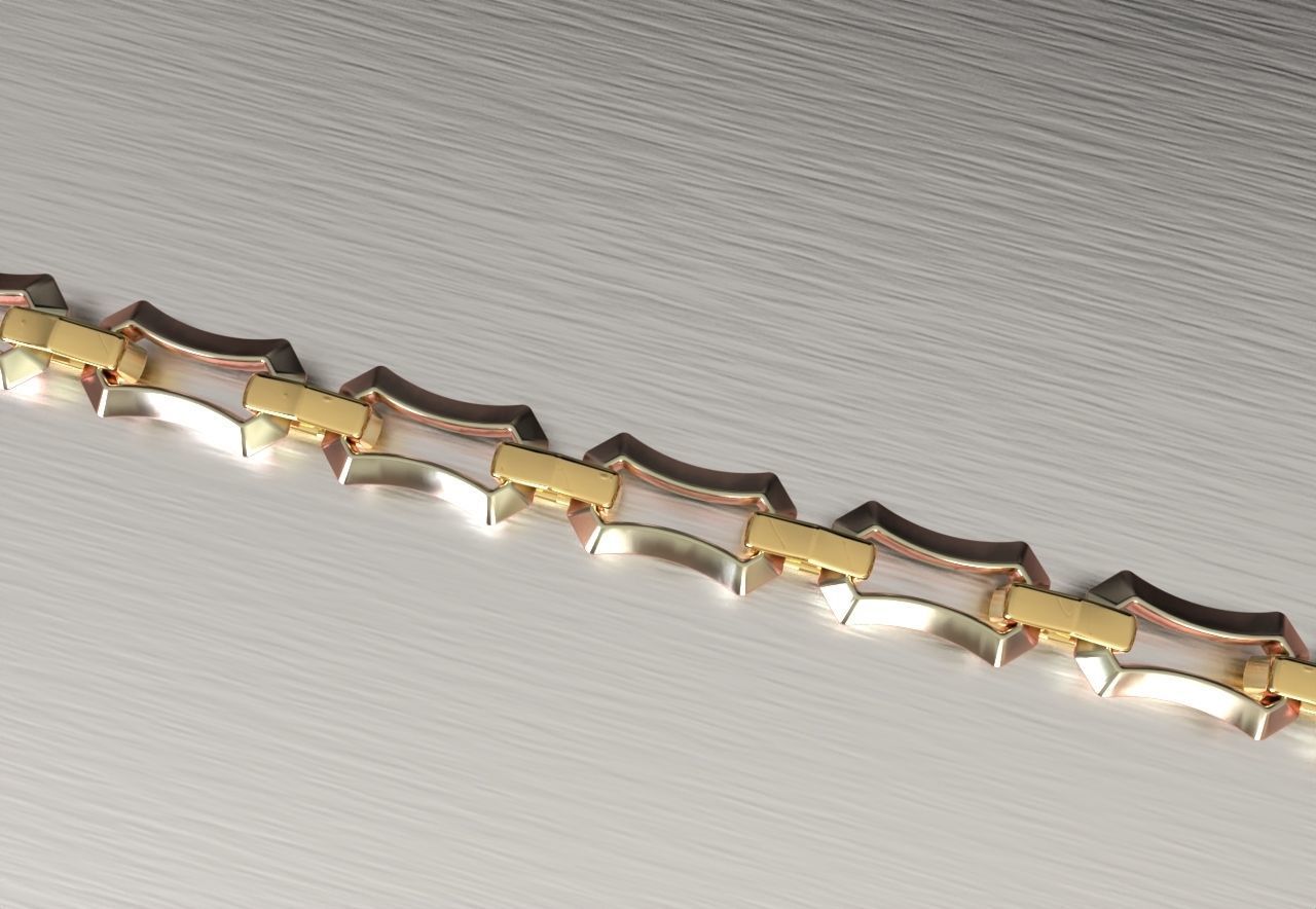 Edge Chain Link Arc Shaped 3D print model_7