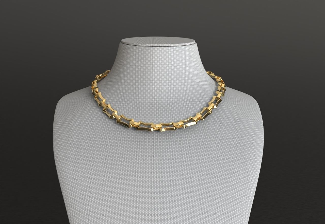 Edge Chain Link Arc Shaped 3D print model_6