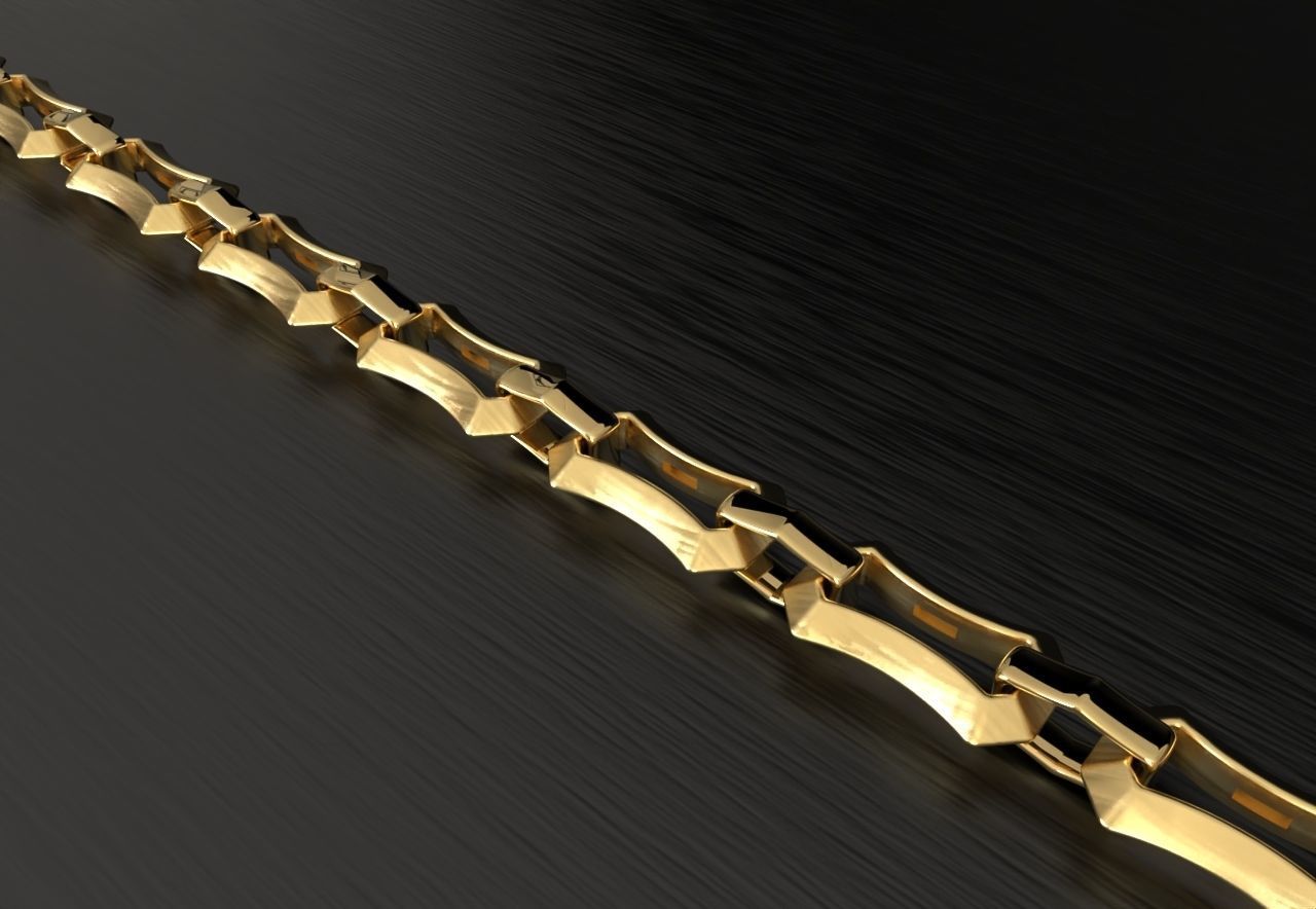 Edge Chain Link Arc Shaped 3D print model_4