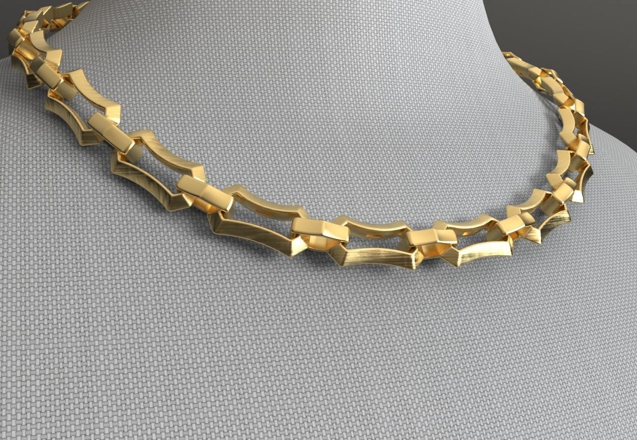 Edge Chain Link Arc Shaped 3D print model_1