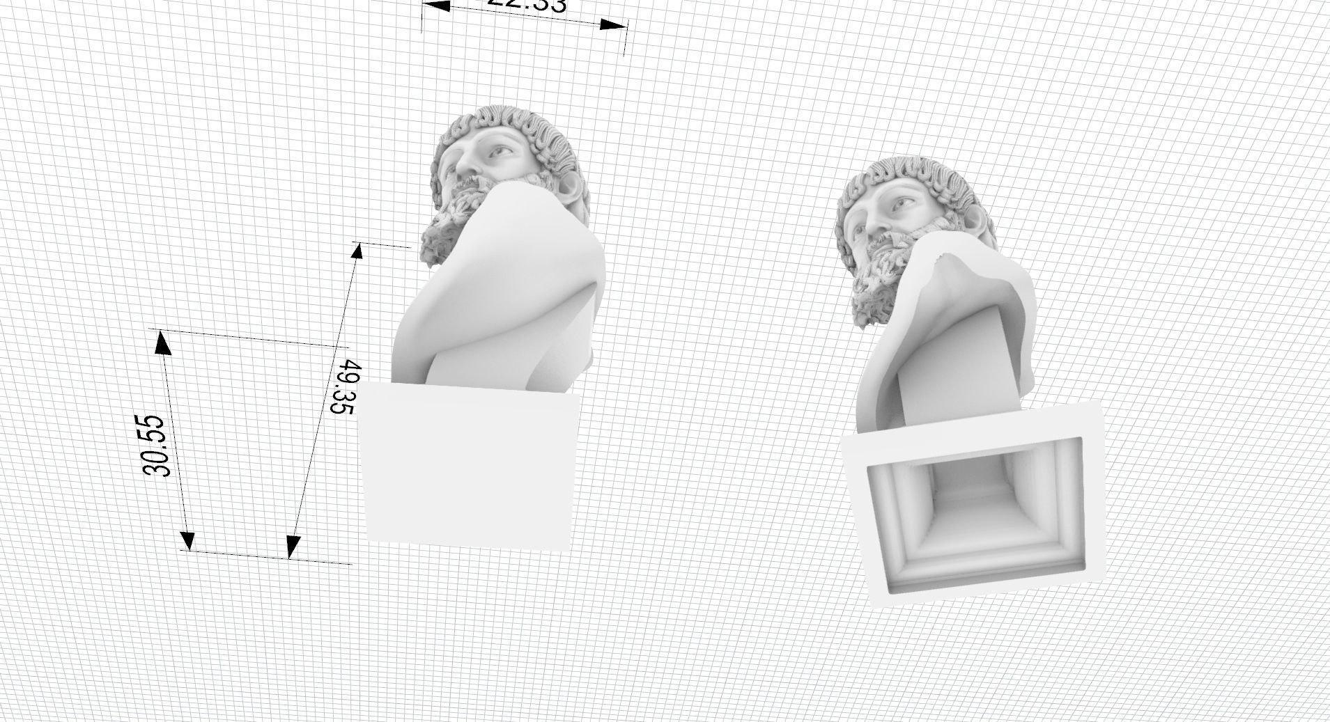 zeus or Poseidon of artemision bust 3D print model_3