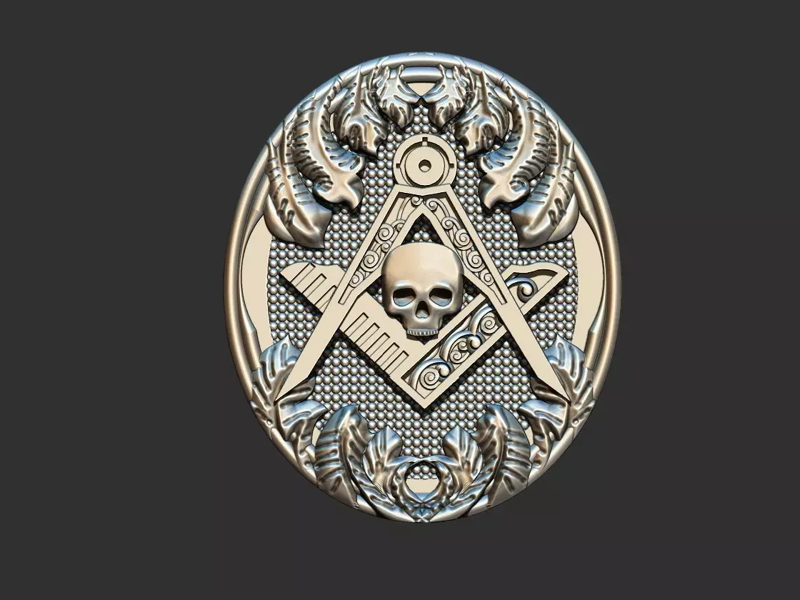 Skull Compass 3D print model_0