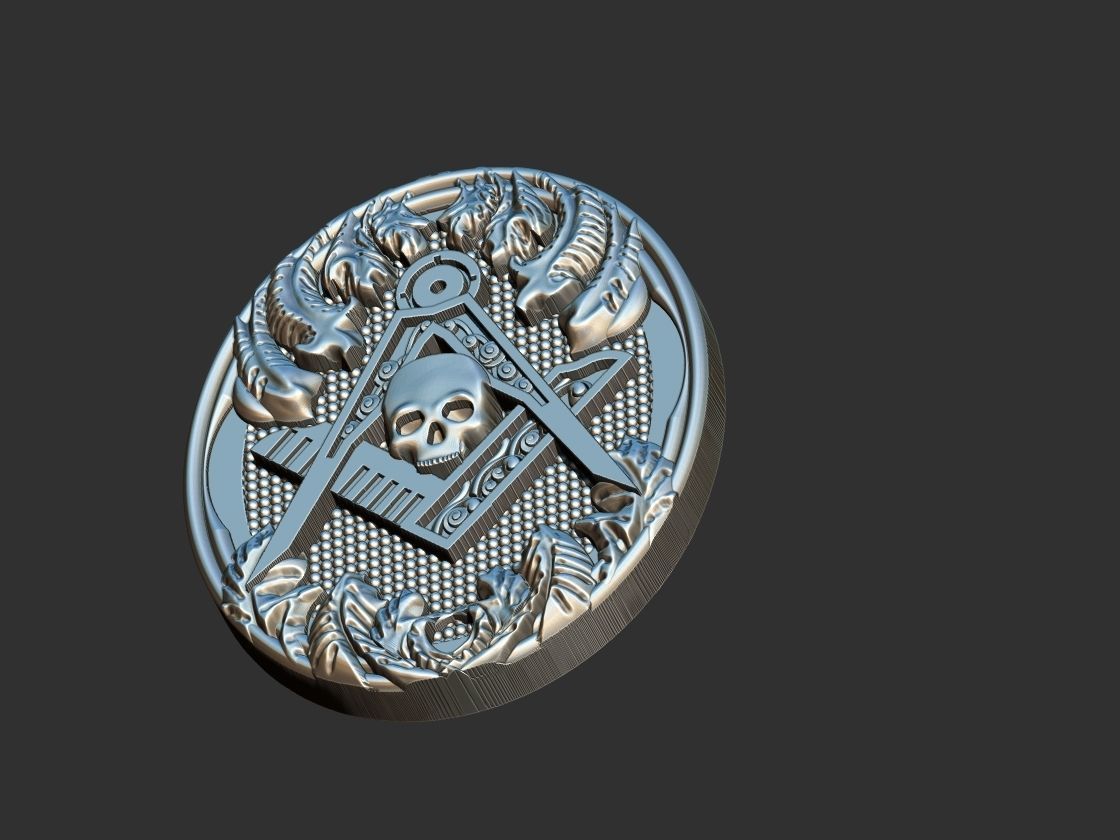 Skull Compass 3D print model_7