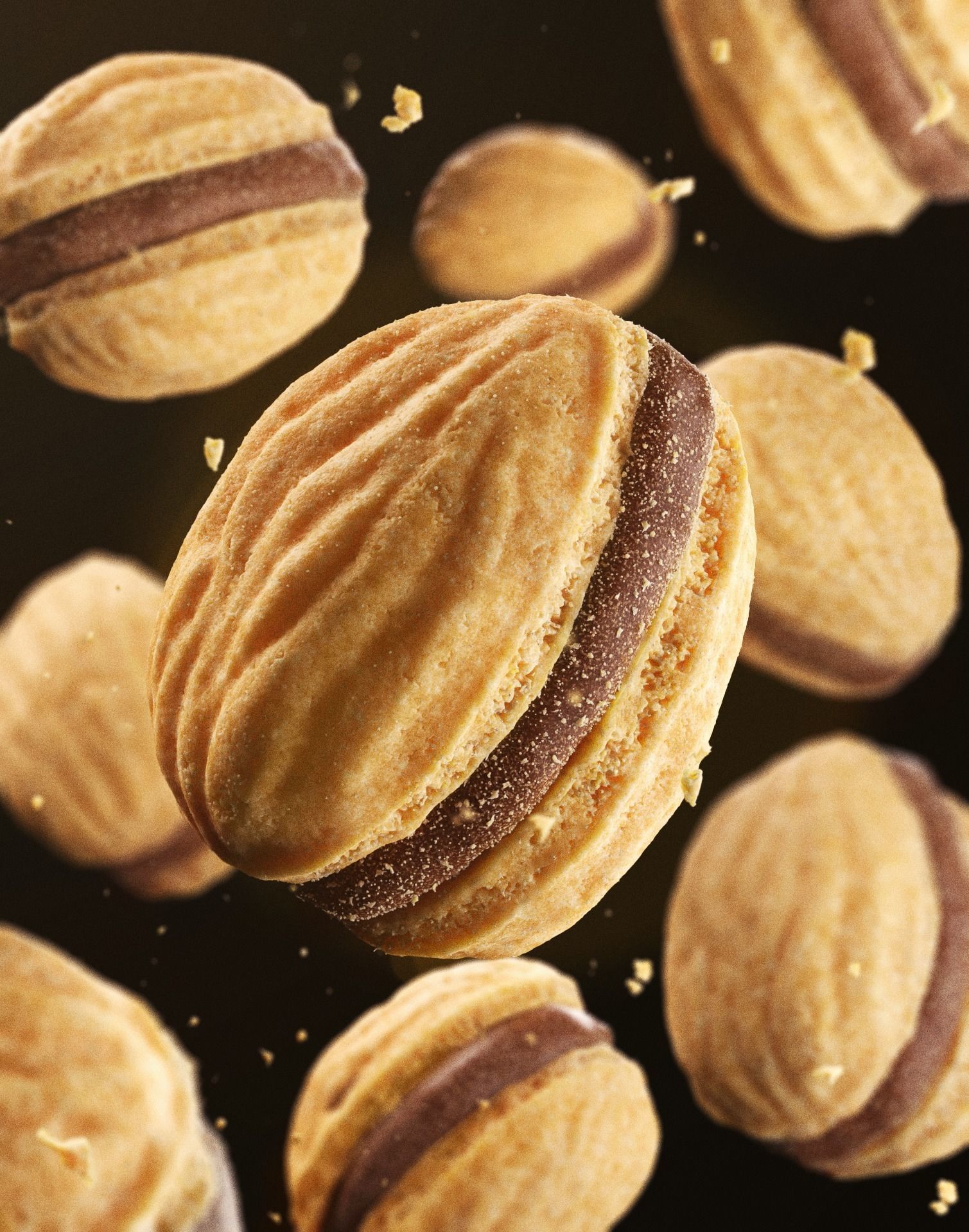 3D Wafer filled with Chocolate 3D model_5