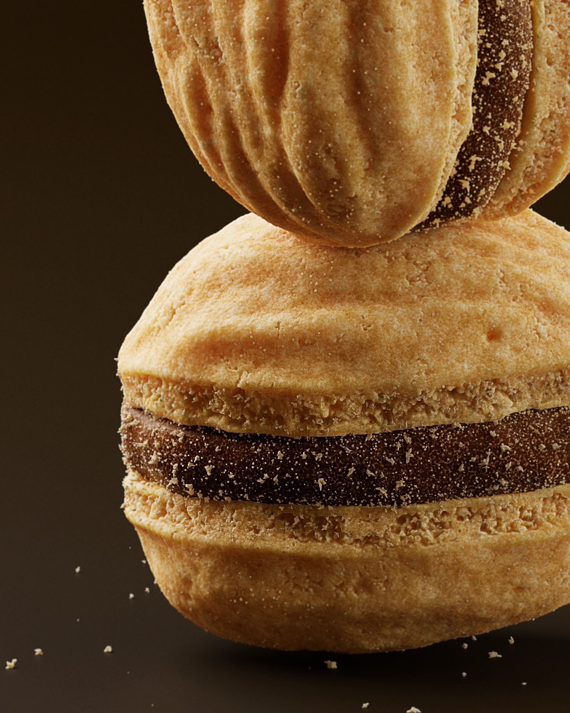 3D Wafer filled with Chocolate 3D model_2