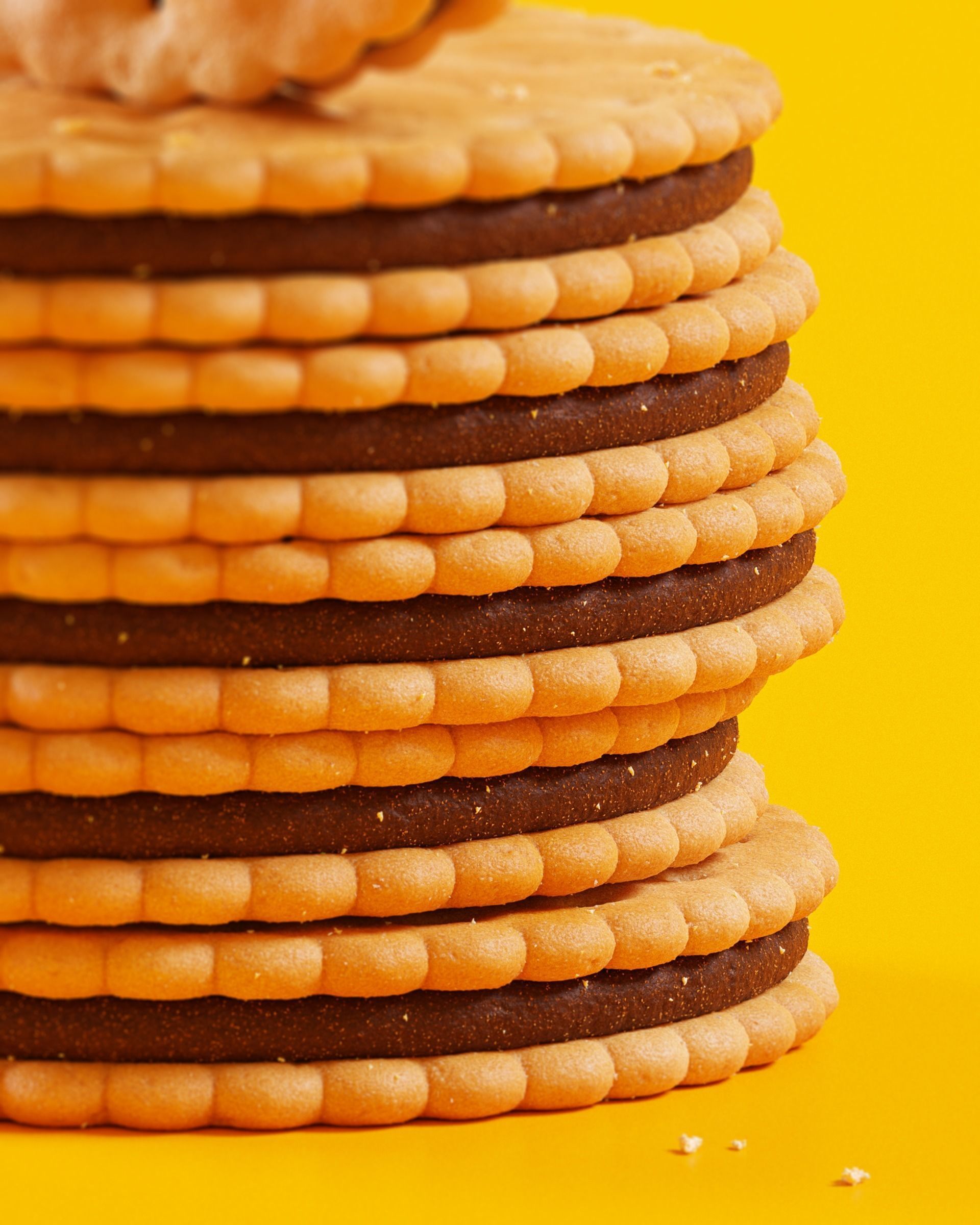 3D biscuit filled with chocolate 3D model_1