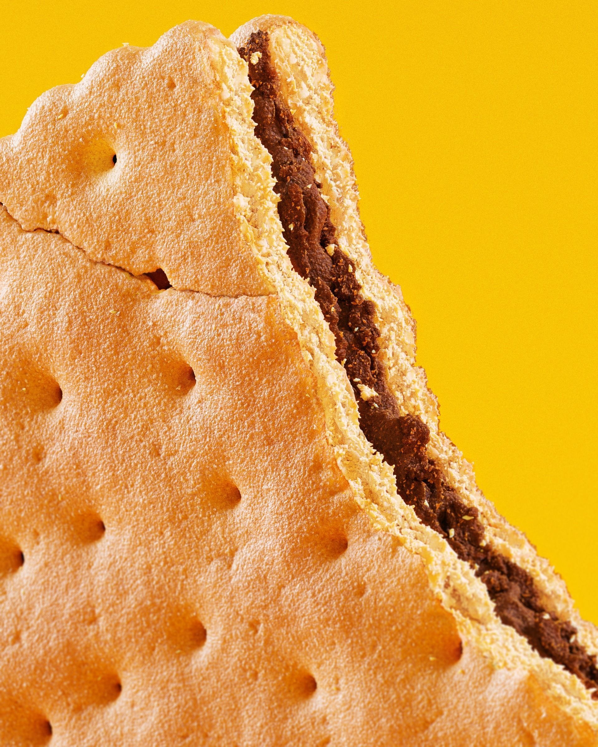 3D biscuit filled with chocolate 3D model_2