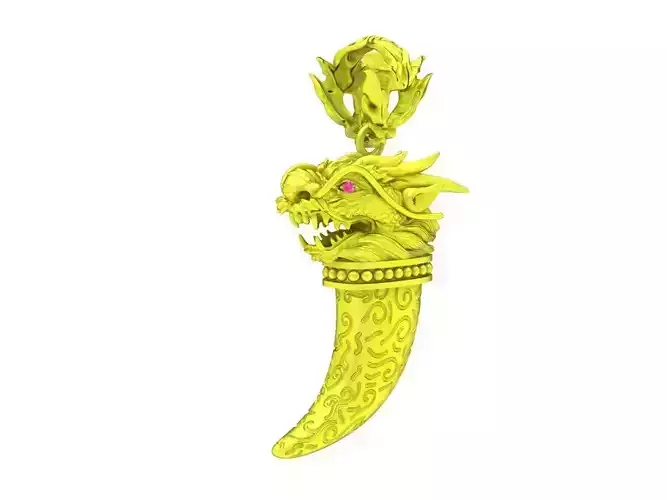 A7105 Gold Dragon Claw Pendant Jewelry 3D Print