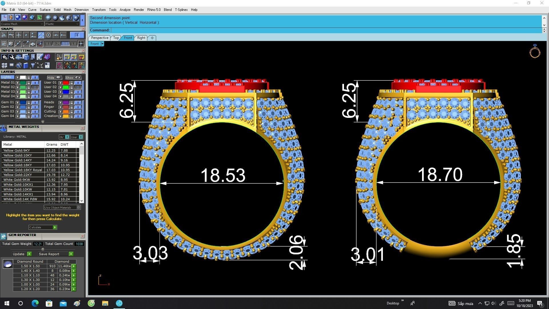 A7114 Dollar Symbol Signet Money Men Ring 3D Model 3D print model_5