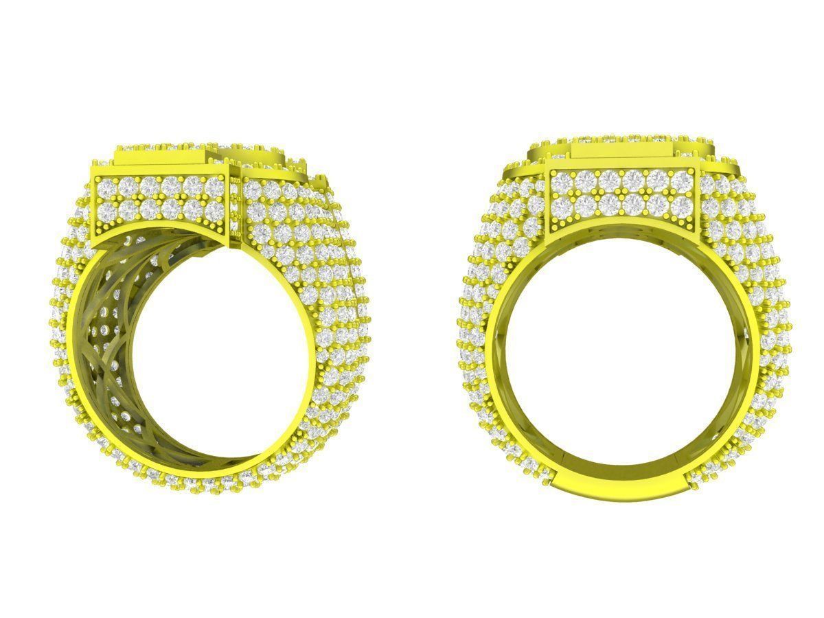 A7114 Dollar Symbol Signet Money Men Ring 3D Model 3D print model_2