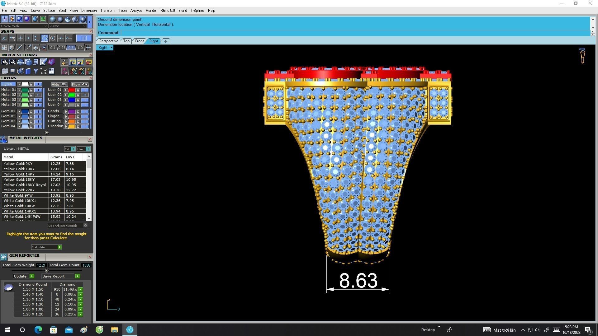 A7114 Dollar Symbol Signet Money Men Ring 3D Model 3D print model_7