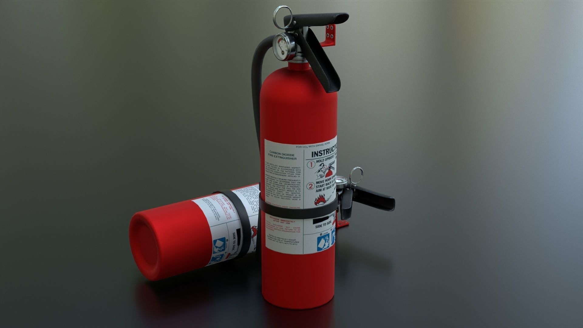 Fire Extinguisher Low-poly 3D model_3