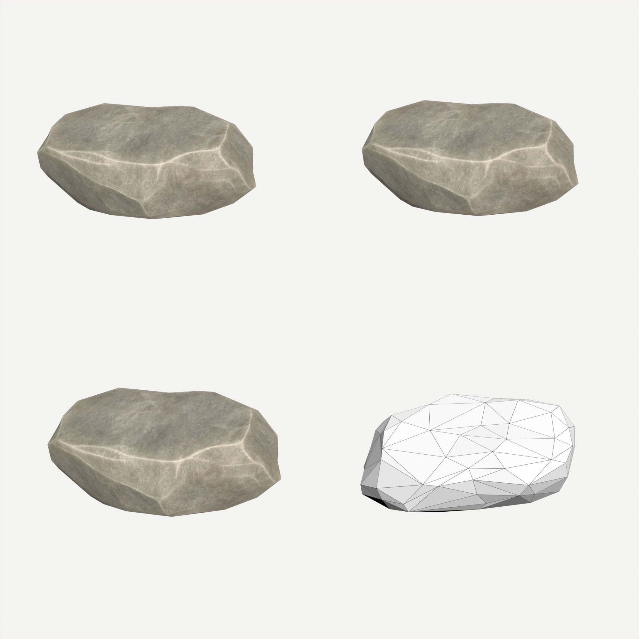 30 Stylized Block Rock - 3D Game Asset - 231030 Low-poly 3D model_34