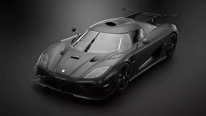 Koenigsegg One 1  Full Exposed Carbon - Interior and Engine Bay Low-poly 3D model
