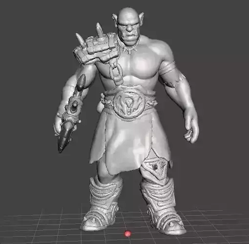 ORC WARRIOR WITH AXE MINIATURE MODEL FOR FANTASY GAMES DND RPG 3D print model