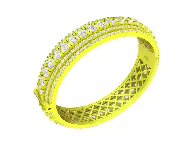 7076 HongKong Style Eternity Diamond Women Bangle Bracelets 