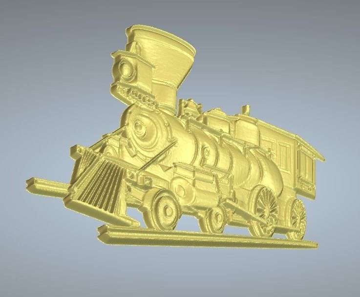 TRAIN LOCOMOTIVE 3D RELIEF CNC CARVING 3D print model_1