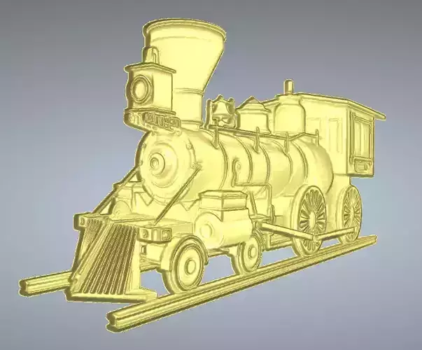 TRAIN LOCOMOTIVE 3D RELIEF CNC CARVING 3D print model
