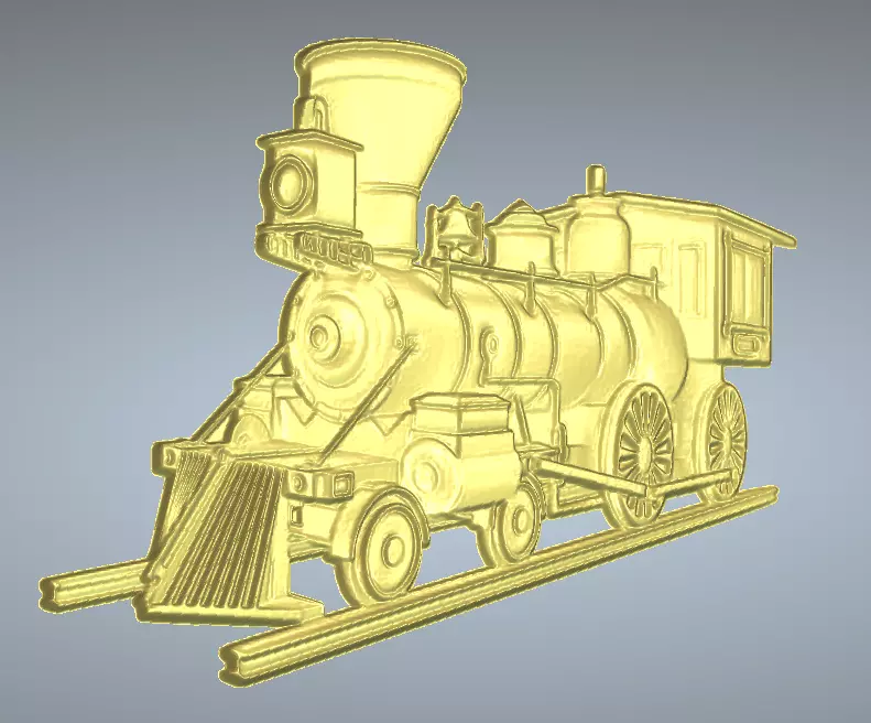 TRAIN LOCOMOTIVE 3D RELIEF CNC CARVING 3D print model_0