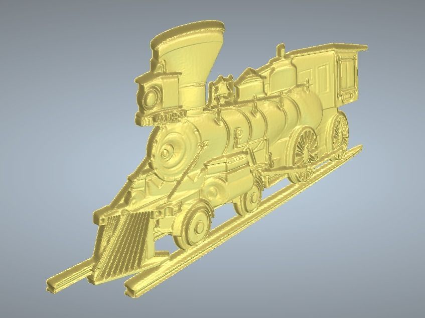 TRAIN LOCOMOTIVE 3D RELIEF CNC CARVING 3D print model_2
