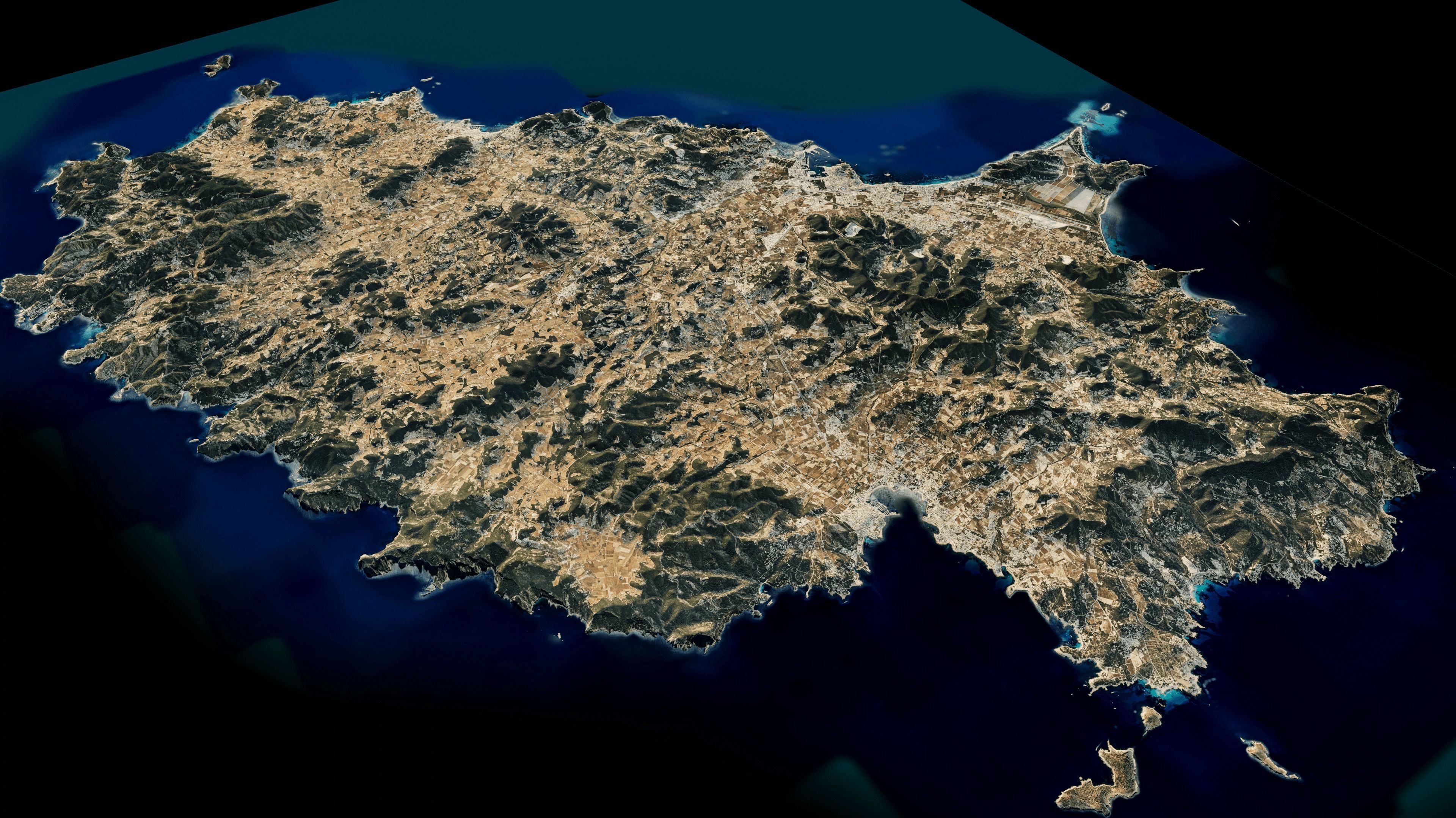 Ibiza island full 3d model terrain 3D model_9