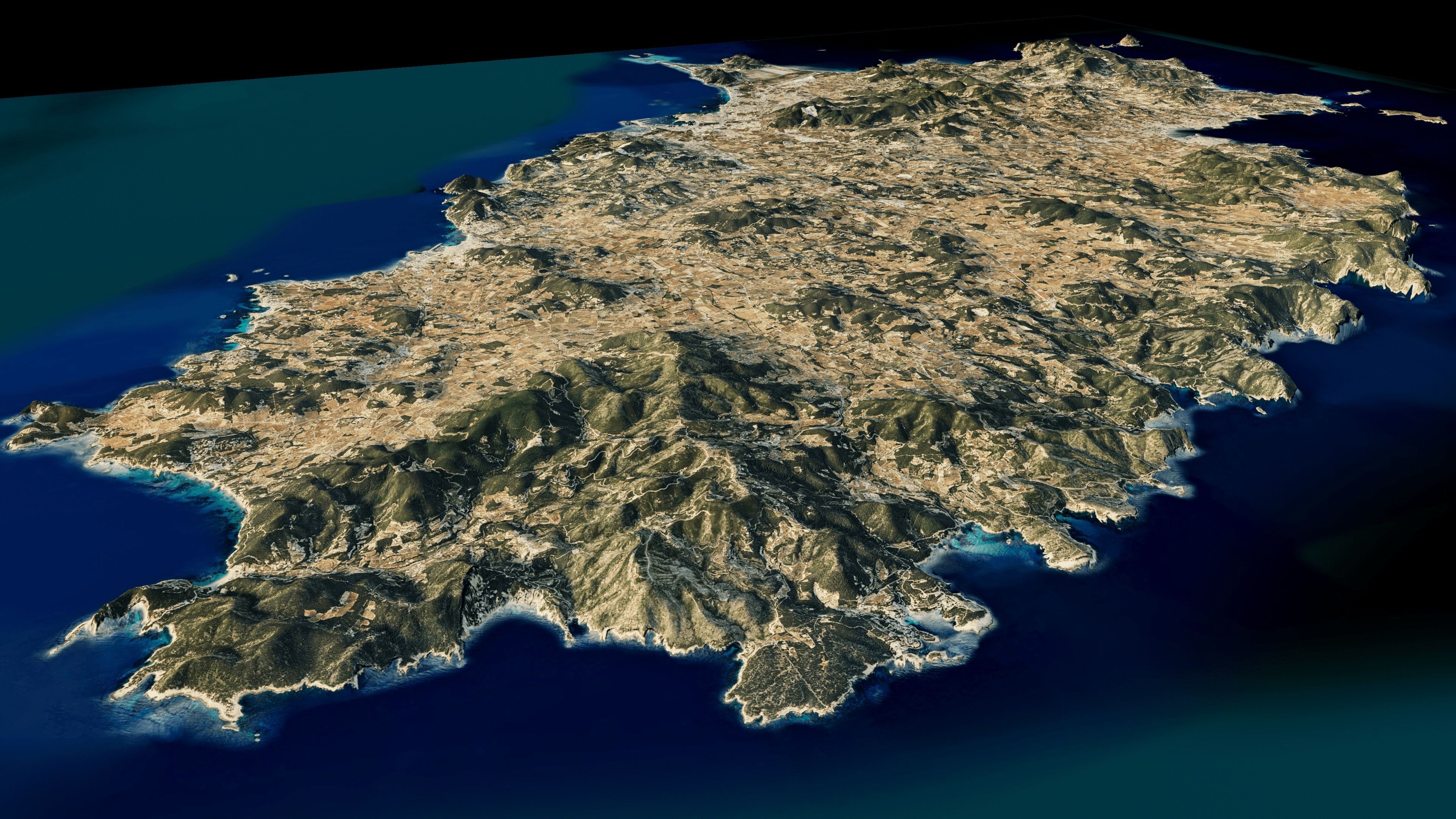 Ibiza island full 3d model terrain 3D model_1