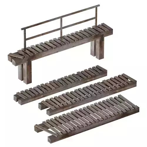 Wooden Bridge Set Constructor 3D model