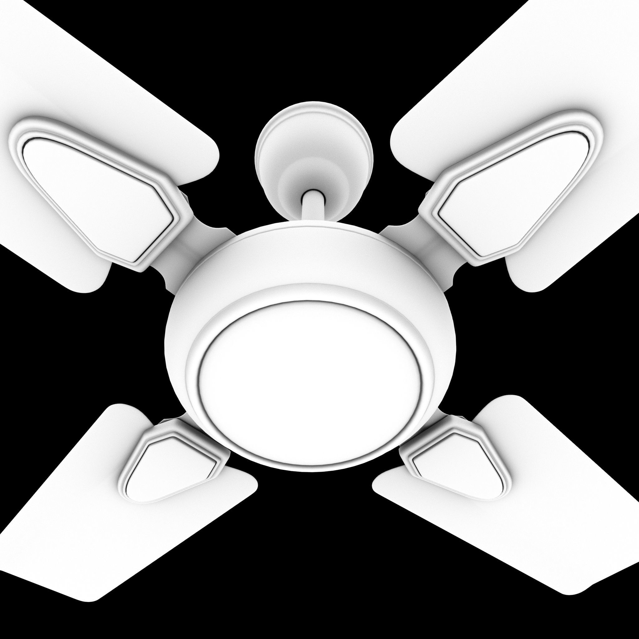 Ceiling Fan Low-poly 3D model_9
