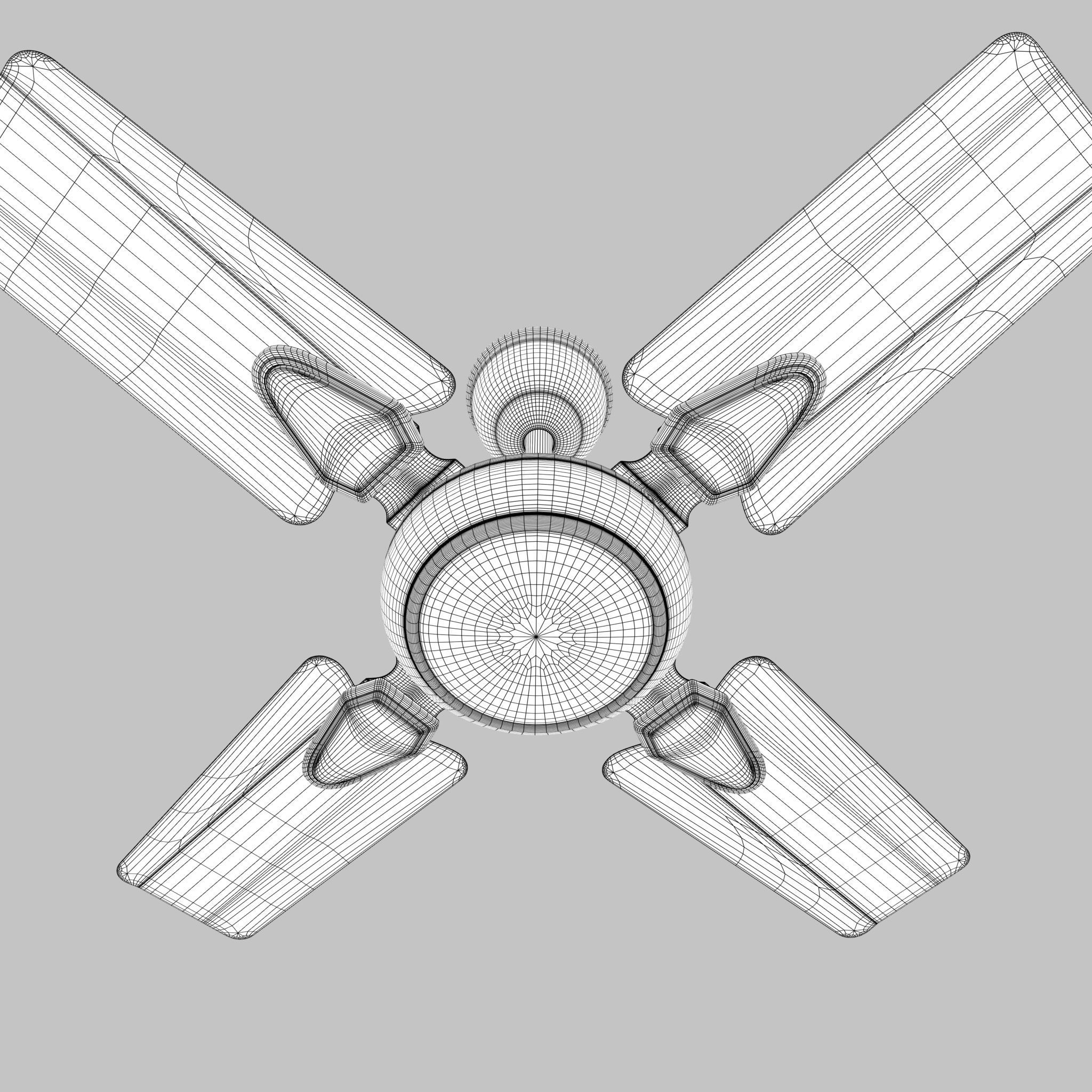 Ceiling Fan Low-poly 3D model_6