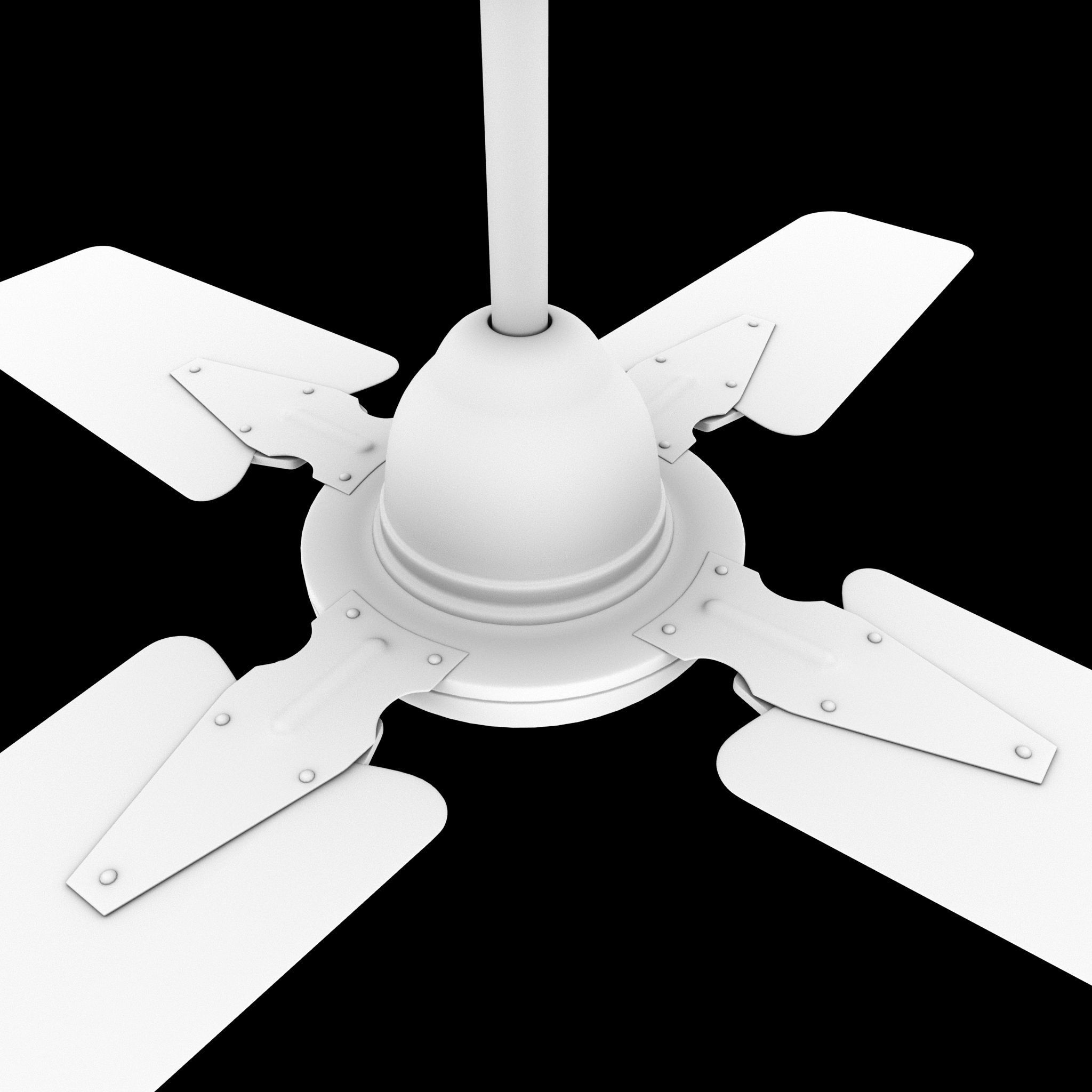 Ceiling Fan Low-poly 3D model_8